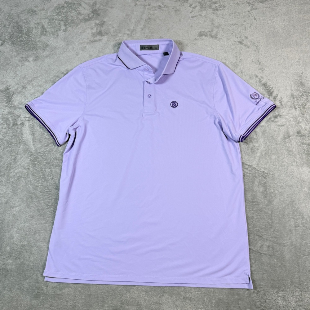 G/FORE Mens XL Polo Shirt Purple Country Club Short Sleeve Golf Logo